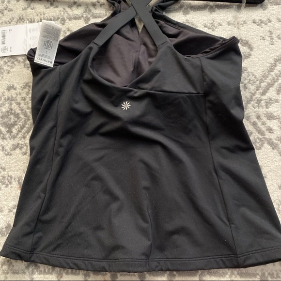 NWT ATHLETA Crossed Tankini Black Swim Top Size Large MSRP $84 - SOLD OUT ONLINE - Picture 5 of 7